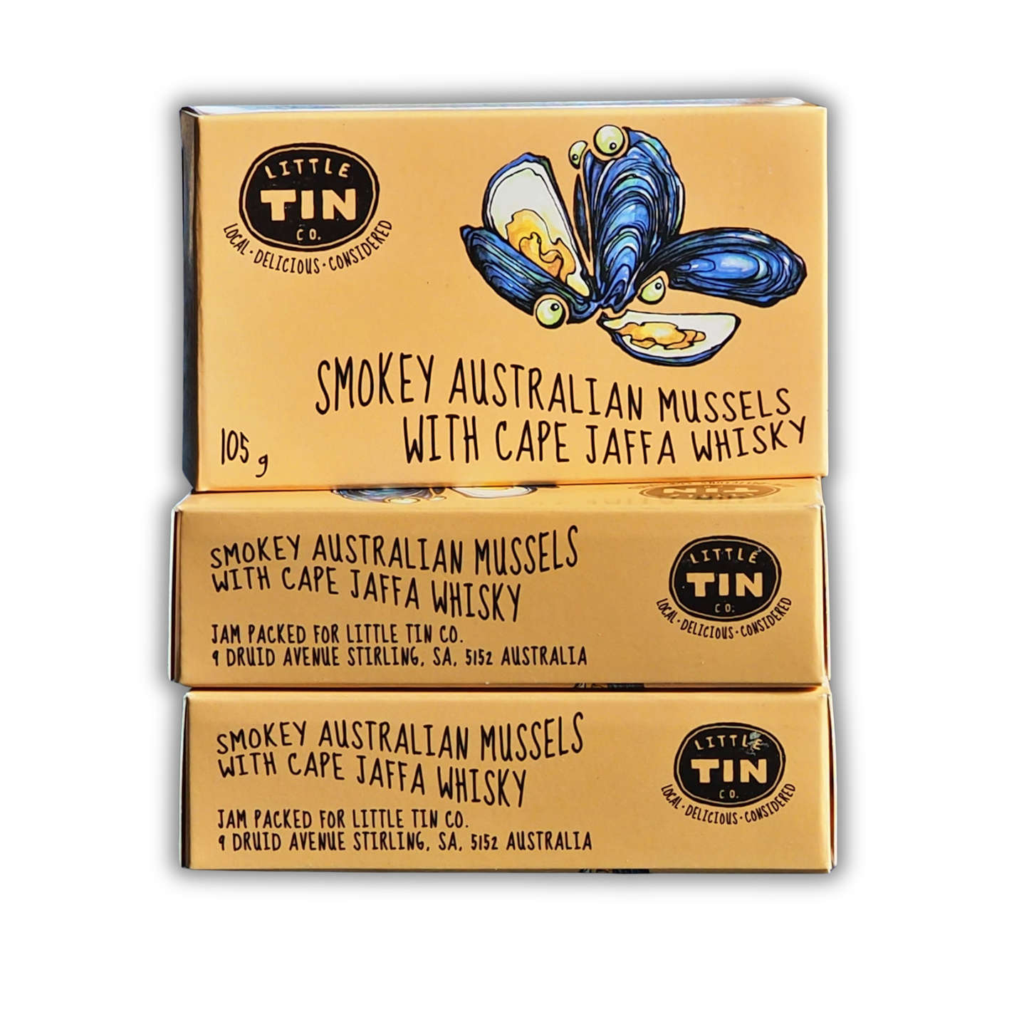 3 Pack - Smokey Port Lincoln Mussels with Cape Jaffa Whisky