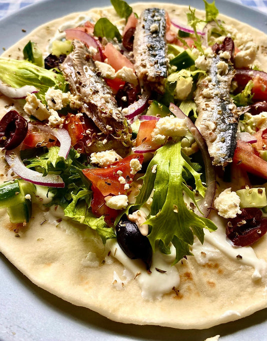 Mediterranean Pita with Port Lincoln Sardines
