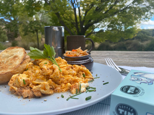 Wild Australian Salmon In Nduja Scrambled Eggs
