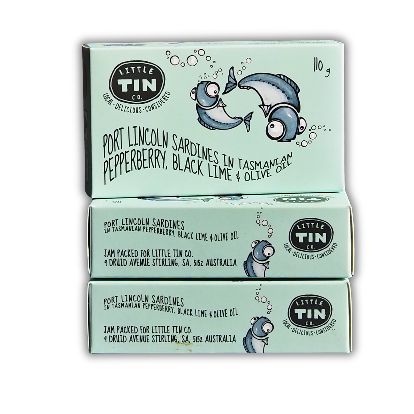 3 Pack - Port Lincoln Sardines in Tasmanian Pepperberry, Black Lime & Olive Oil
