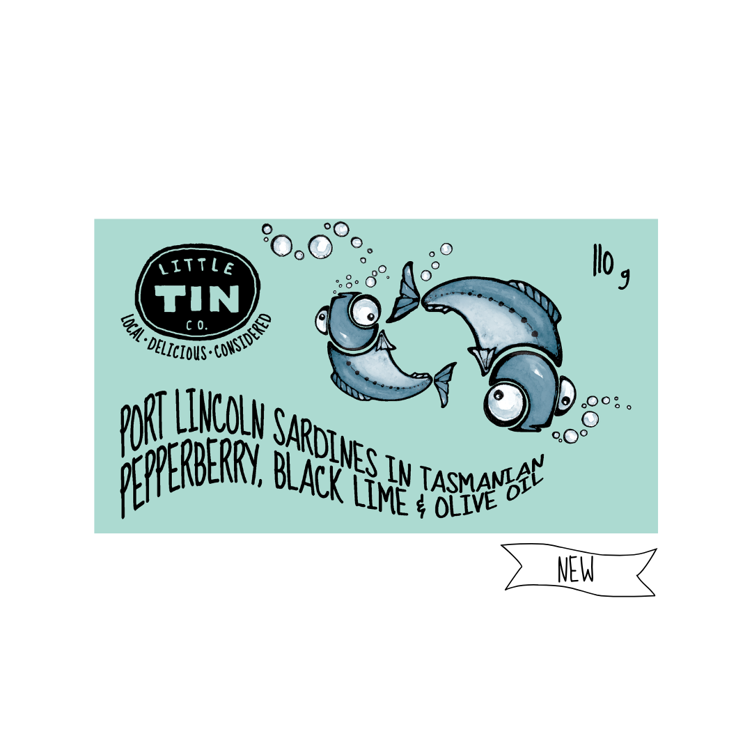 PRE-ORDER - Launching 09/07/26 - Port Lincoln Sardines in Tasmanian Pepperberry, Black Lime & Olive Oil